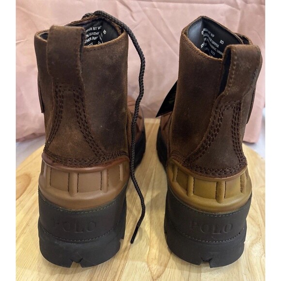 Polo Ralph Lauren Oslo Buckle Waterproof Lace Leather Boots Brown Men’s 8D NEW main image 6